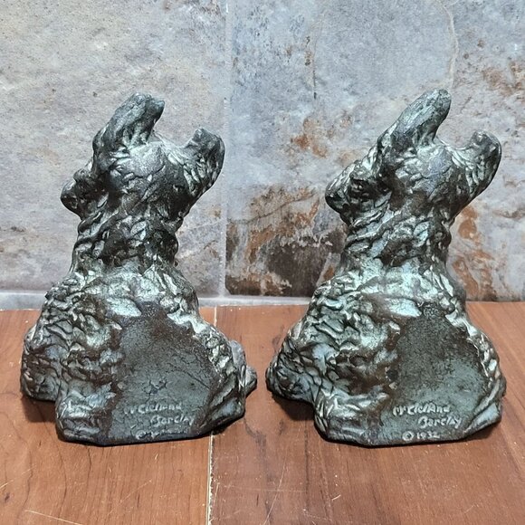 McClelland Barclay 1932 Pair of Bronze Bookends Scottish Terriers - Picture 3 of 15
